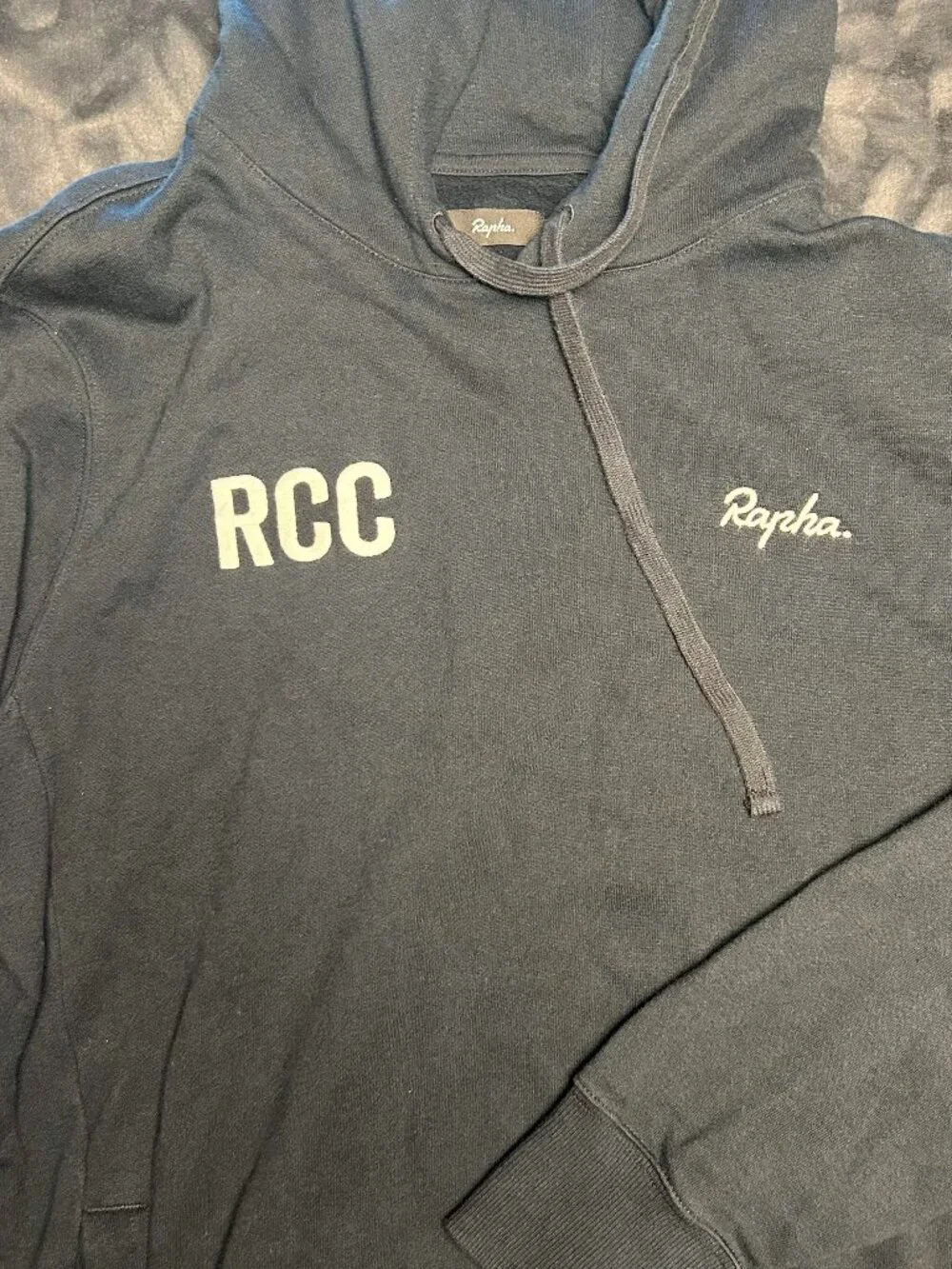 Rapha Rcc Hoodie M Long Sleeve Pullover Sweatshirt Black Cycling Club Logo